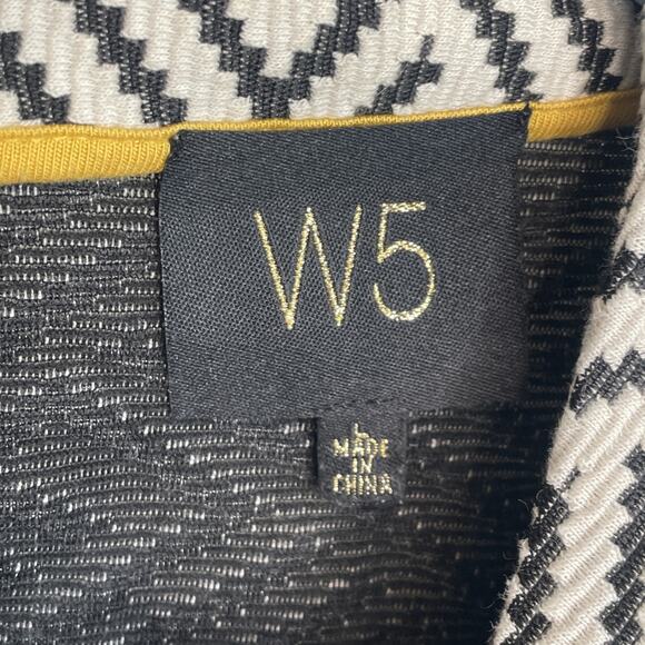 Anthropologie W5 Women's Geometric Mock Neck Blouse Top Sz L Retro Modern City - Picture 7 of 8